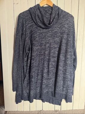 Sonoma Cowl Neck Sweater Navy Heather Marled Size 3X